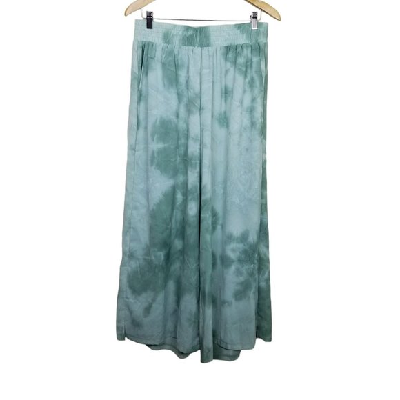 easel Pants & Jumpsuits Nwt Easel Green Tiedyed Wide Leg Flowy Pants Size X Poshmark